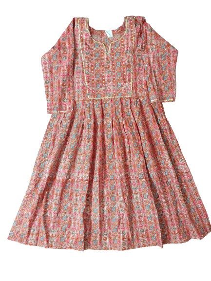 Jaipuri Small Print Kurti with Tikki Work